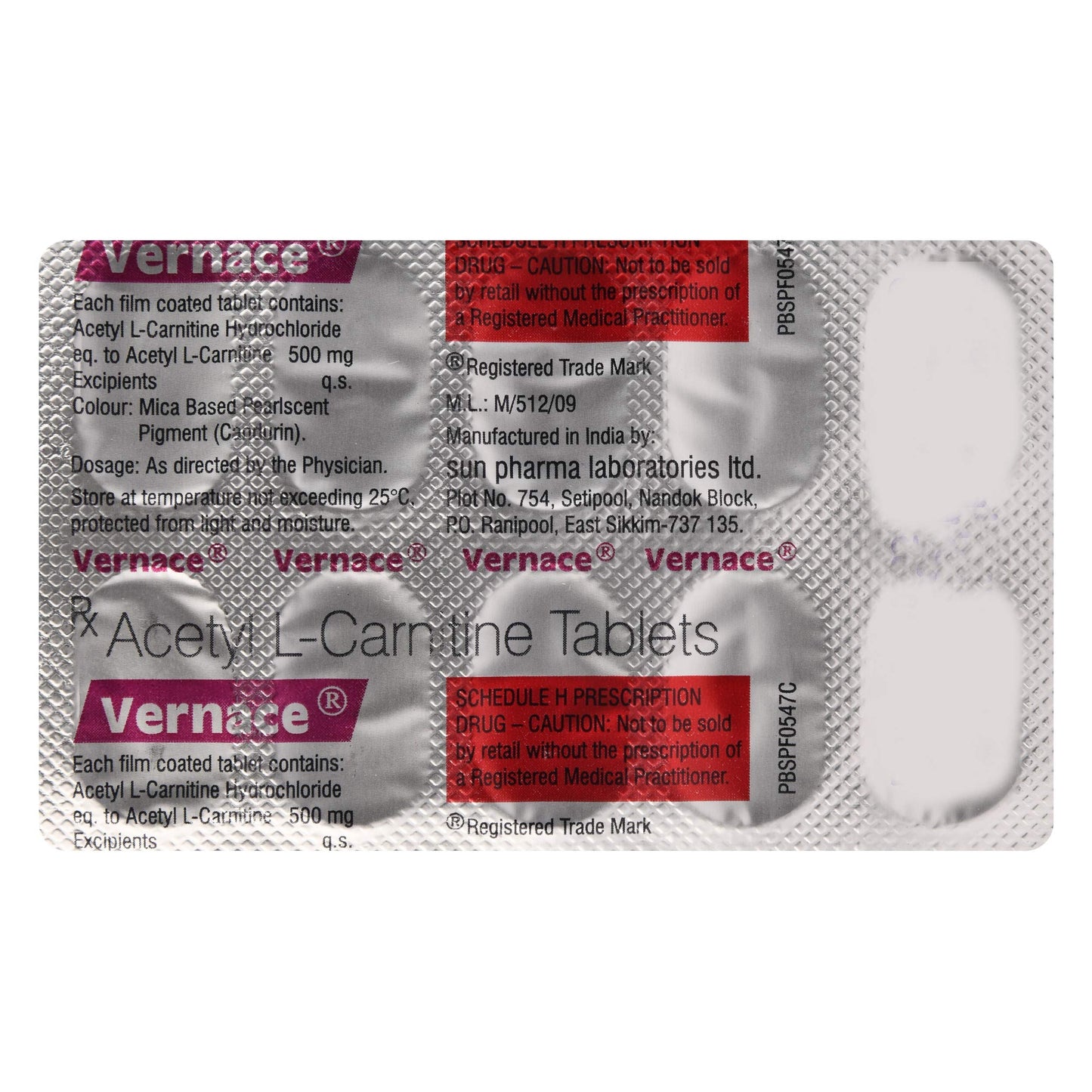 Vernace - Strip of 10 Tablets