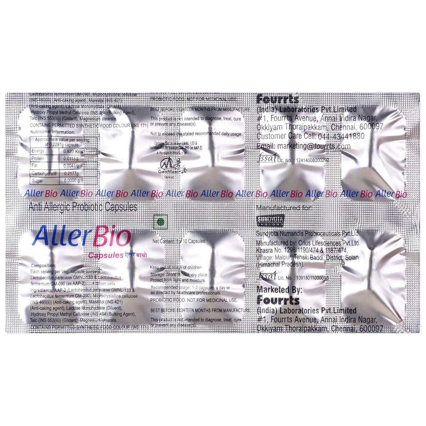 AllerBio - Strip of 10 Capsules