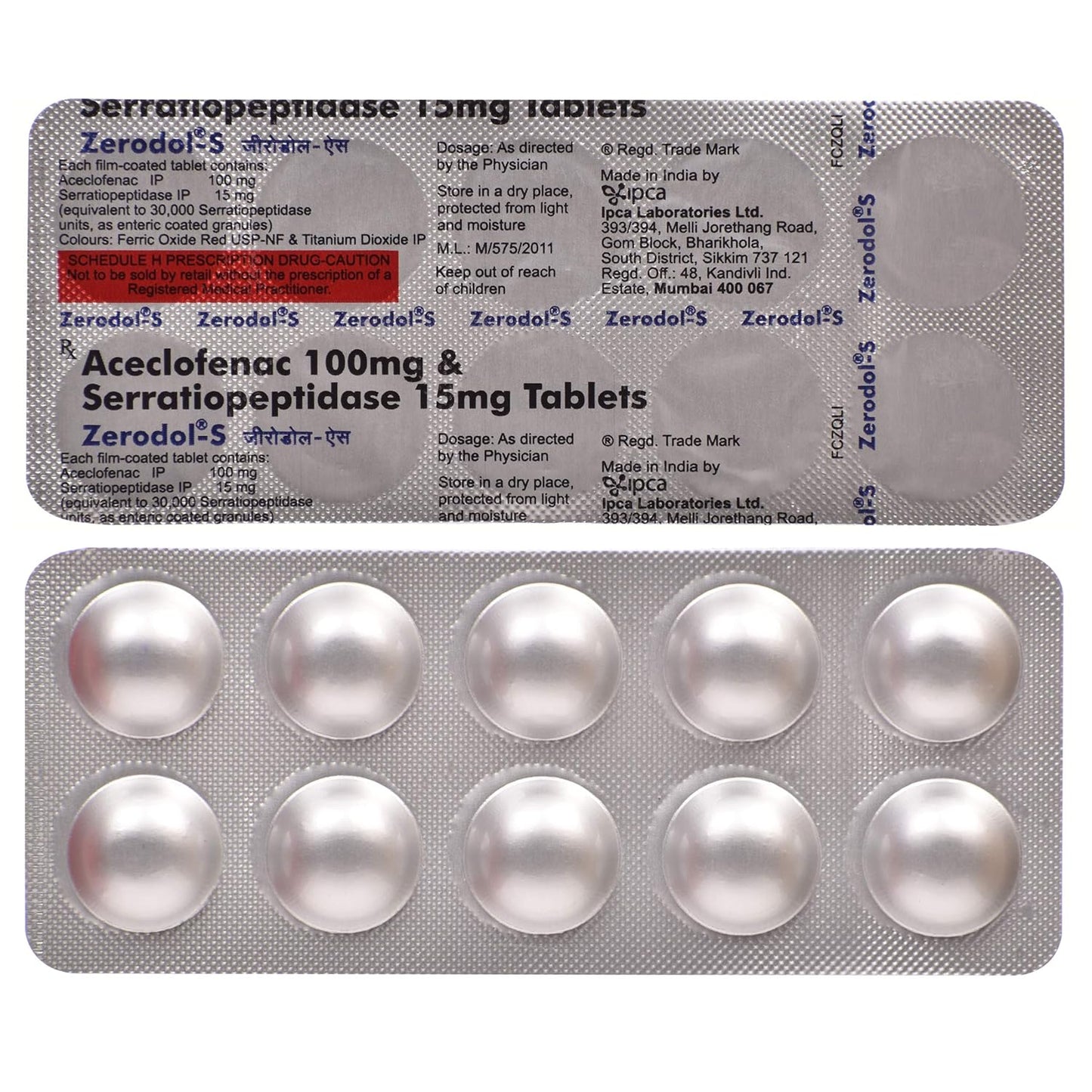 Zerodol S - Strip of 10 Tablets