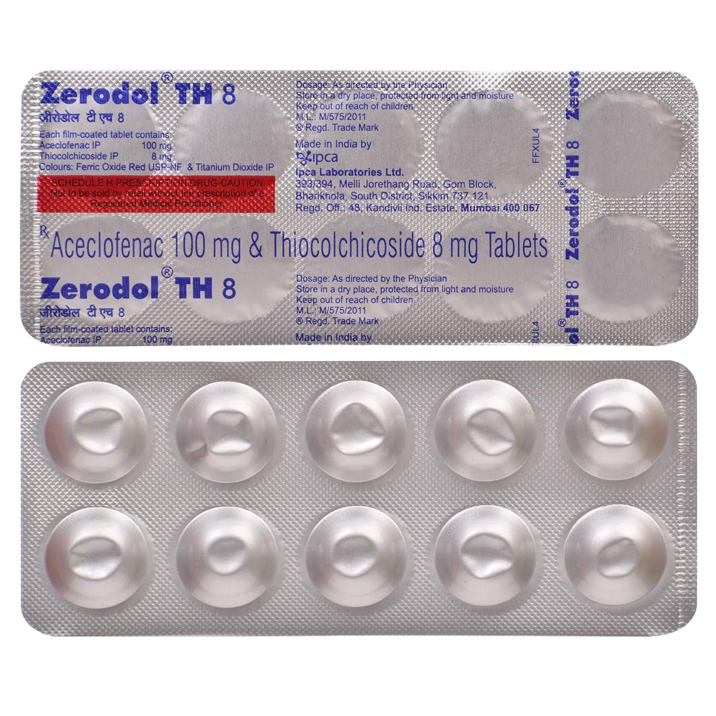 Zerodol TH 8 - Strip of 10 Tablets