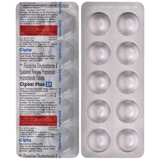 Ciplar Plus 10 - Strip of 10 Tablets