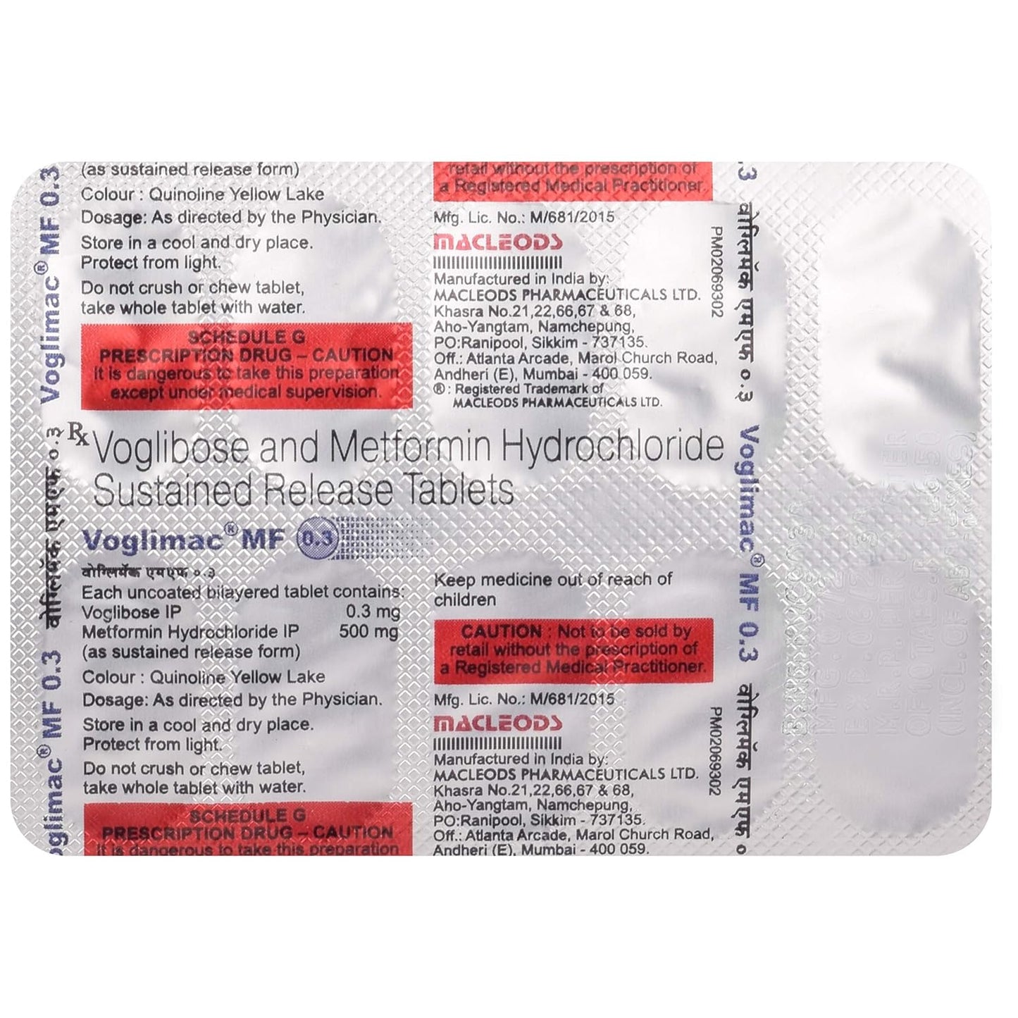 Voglimac MF 0.3 - Strip of 10 Tablets