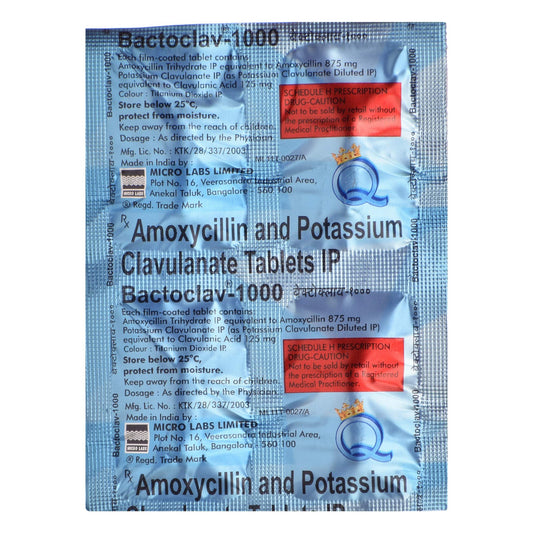 Bactoclav 1000 - Strip of 4 Tablets