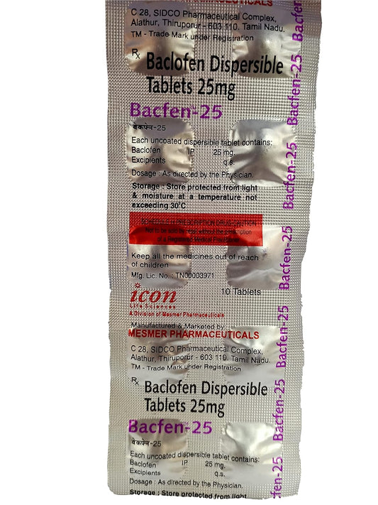 Bacfen 25 Mg - Strip of 10 Tablets