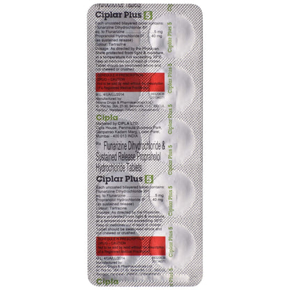 Ciplar Plus 5 - Strip of 10 Tablets