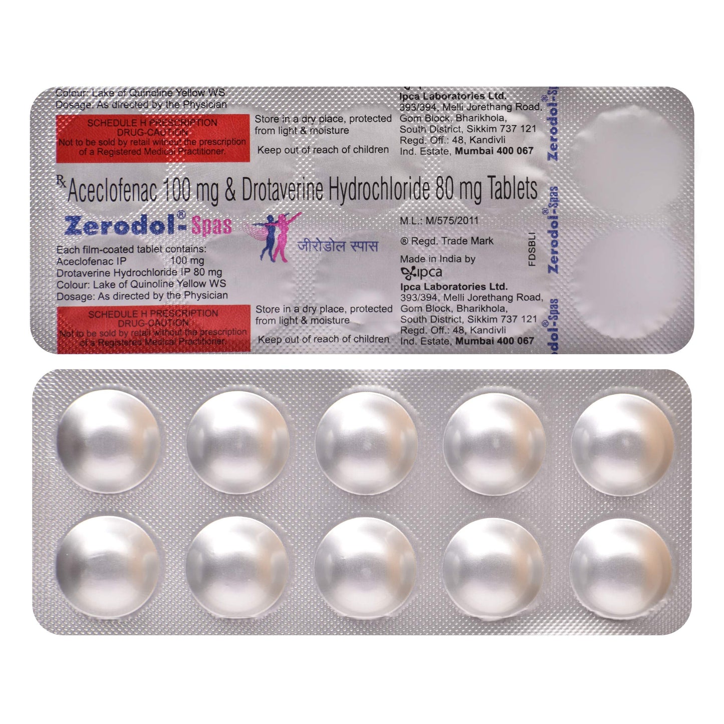 Zerodol Spas - Strip of 10 Tablets