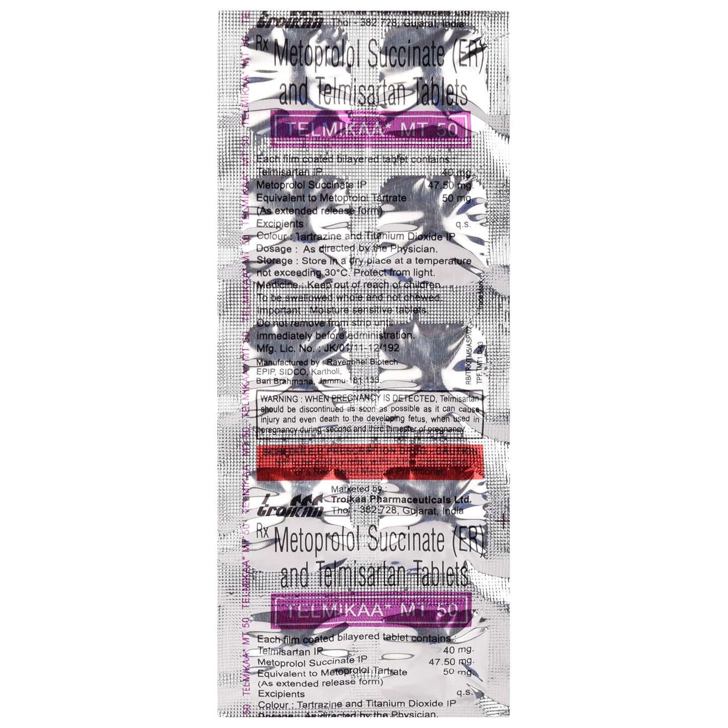 Telmikaa MT 50 - Strip of 10 Tablets