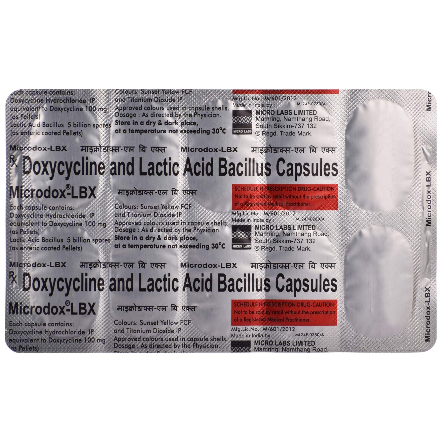 Microdox-LBX - Strip of 10 Capsules