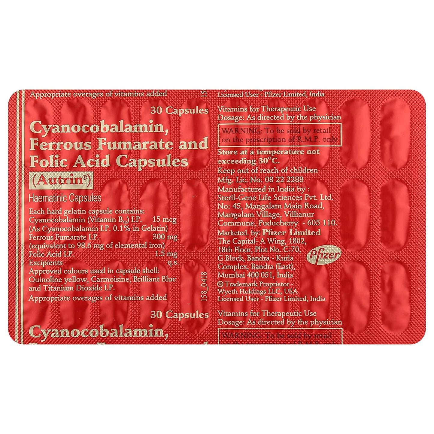 Autrin - Strip of 30 Capsules