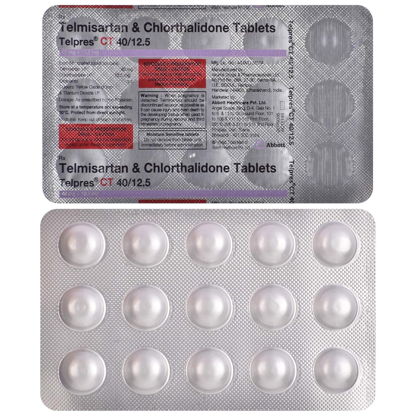 Telpres CT 40/12.5 - Strip of 15 Tablets