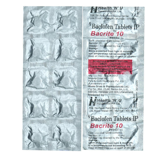 Bacrite 10mg - Strip of 10 Tablets