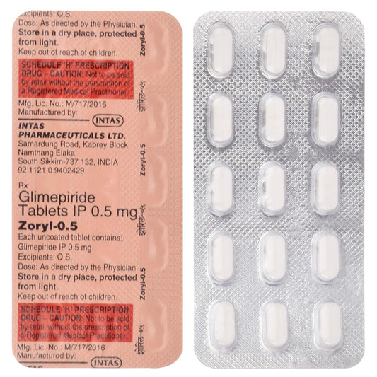 Zoryl 0.5 - Strip of 15 Tablets