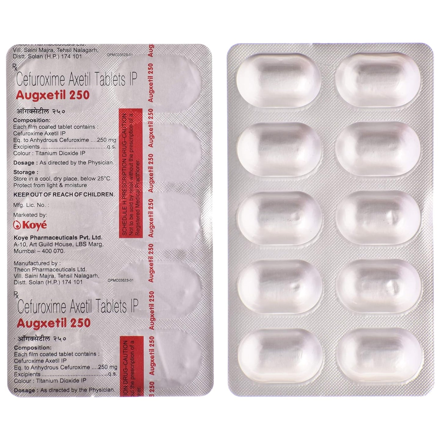 Augxetil 250 - Strip of 10 Tablets