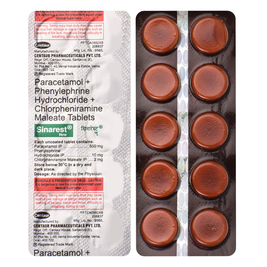 Sinarest New - Strip of 15 Tablets