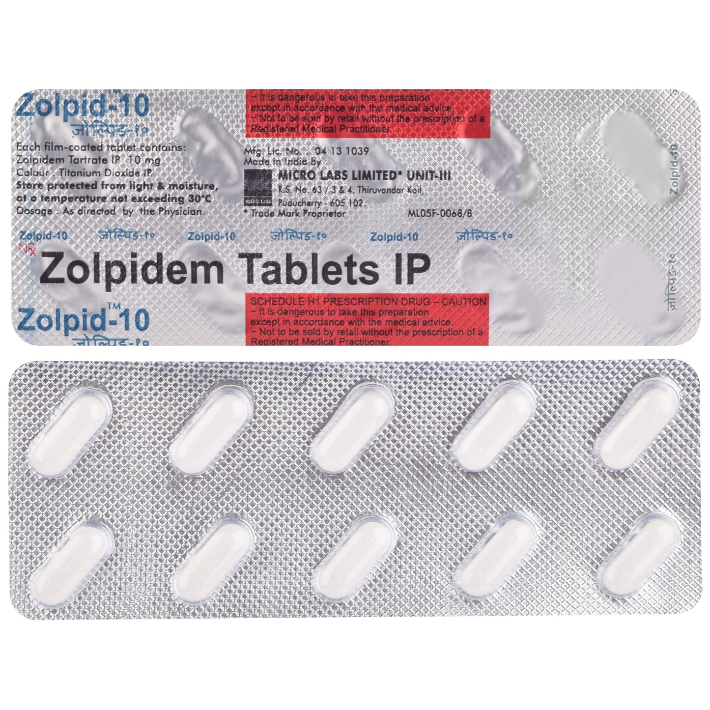 Zolpid-10 - Strip of 10 Tablets