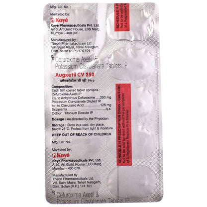 Augxetil CV 250 - Strip of 10 Tablets