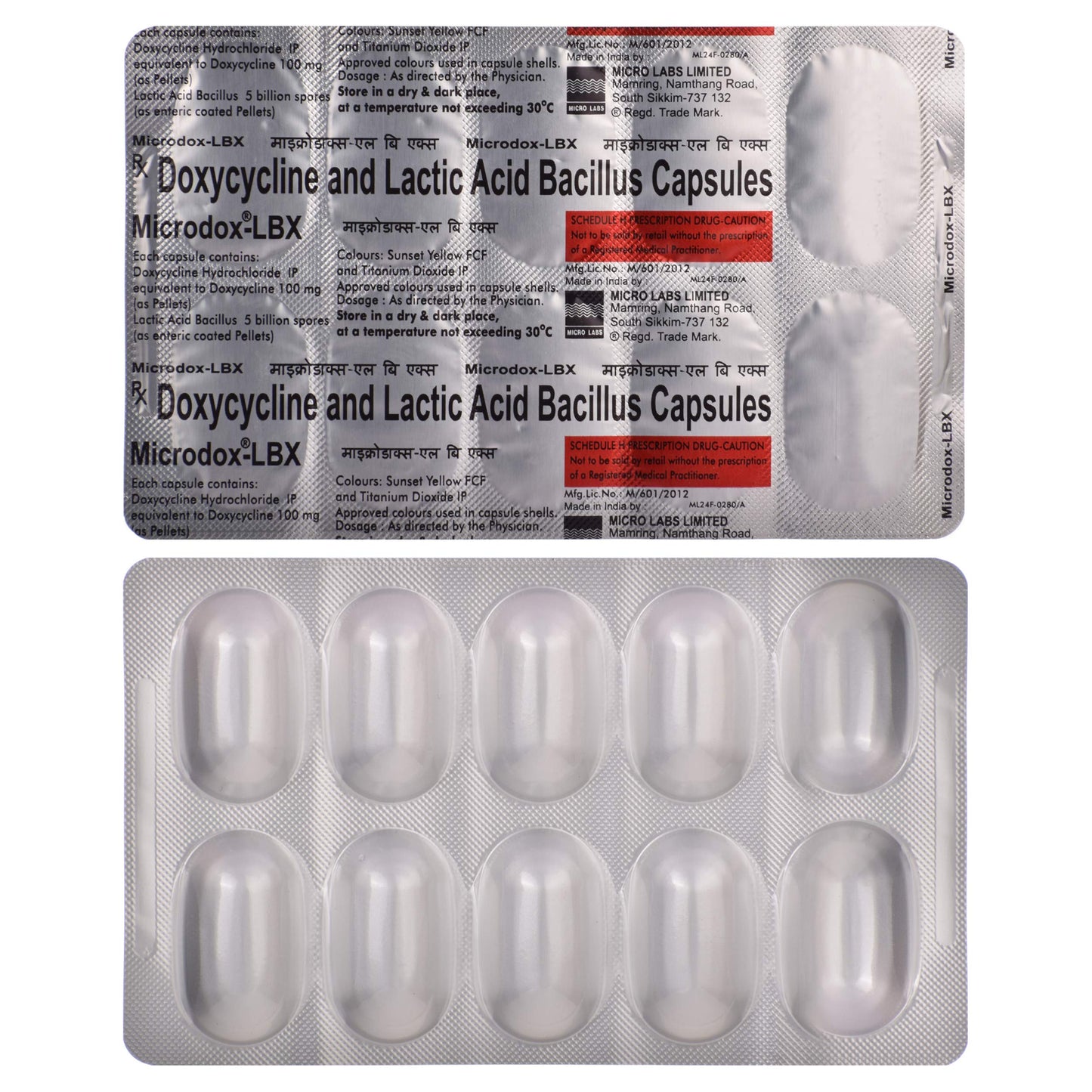 Microdox-LBX - Strip of 10 Capsules