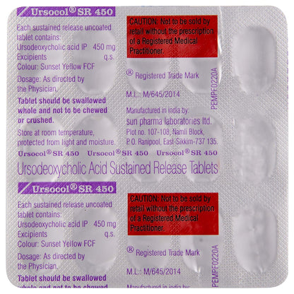 Ursocol SR 450 - Strip of 15 Tablets