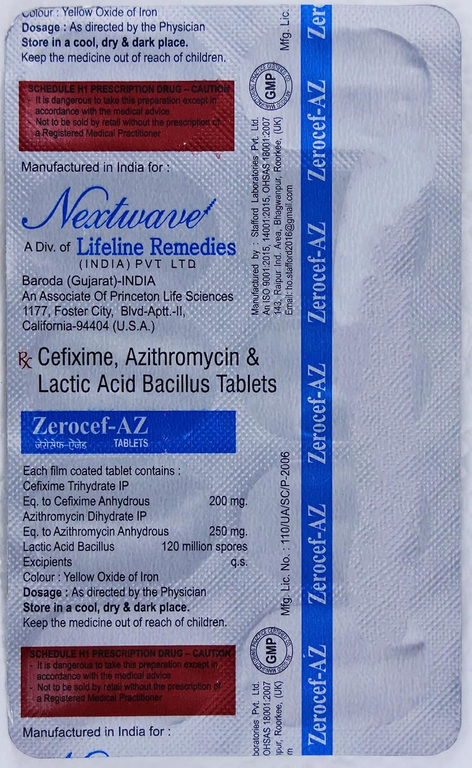 Zerocef - AZ - Strip of 10 Tablets