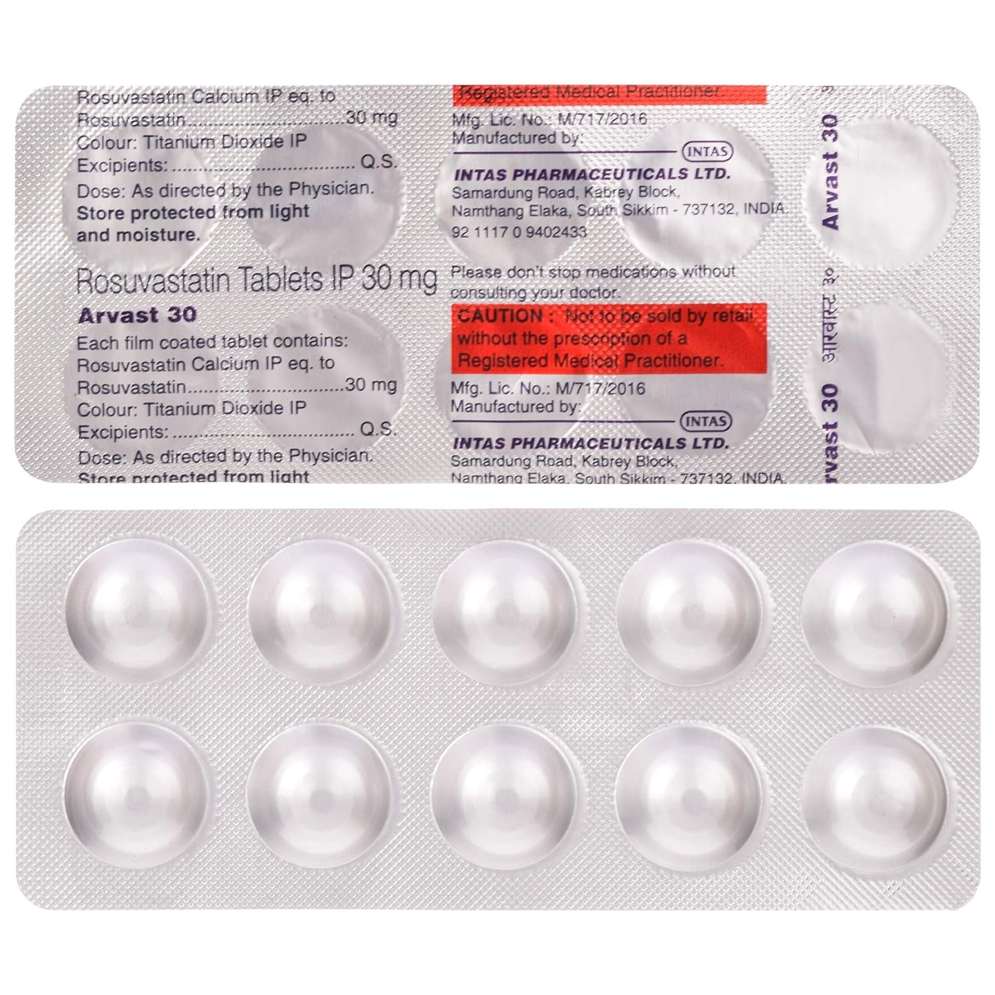 Arvast 30 - Strip of 10 Tablets