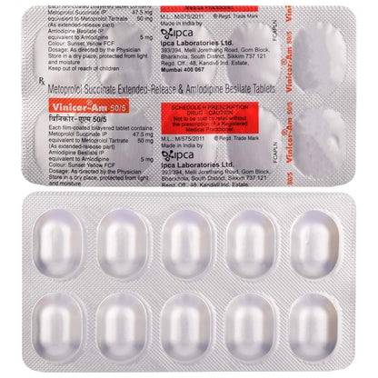 Vinicor AM 50/5 - Strip of 10 Tablets