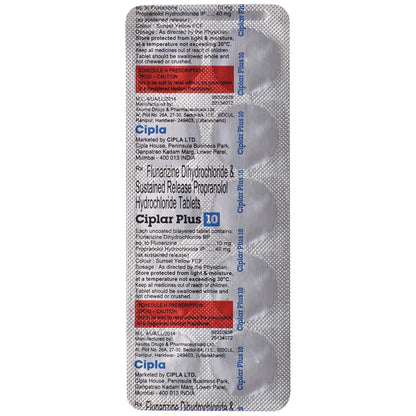 Ciplar Plus 10 - Strip of 10 Tablets