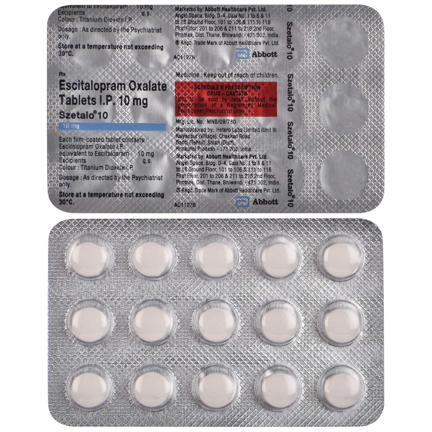 Szetalo 10 - Strip of 15 Tablets