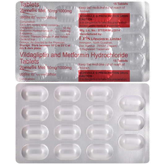 Zomelis Met 50mg/1000mg - Strip of 15 Tablets