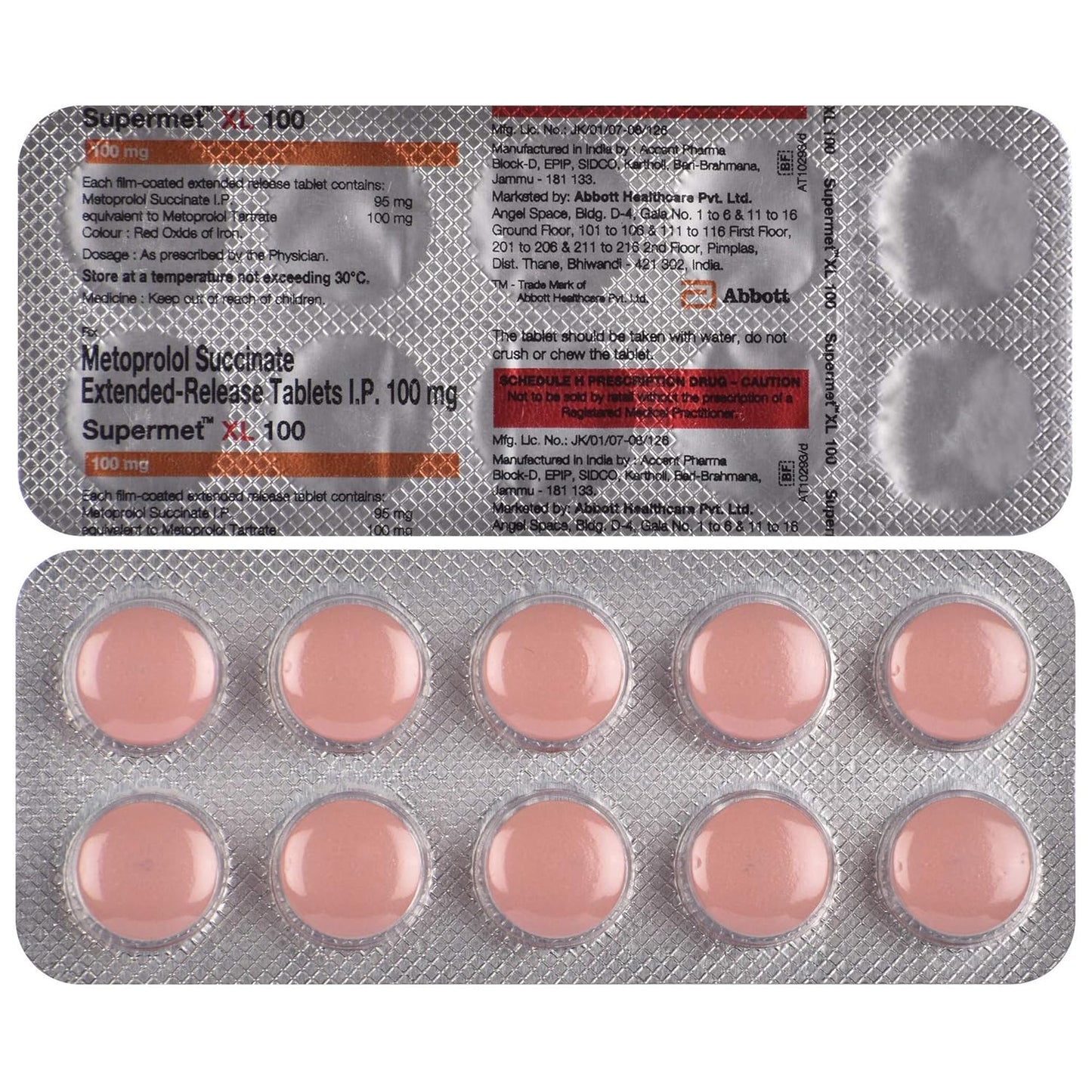 Supermet XL 100 - Strip of 10 Tablets