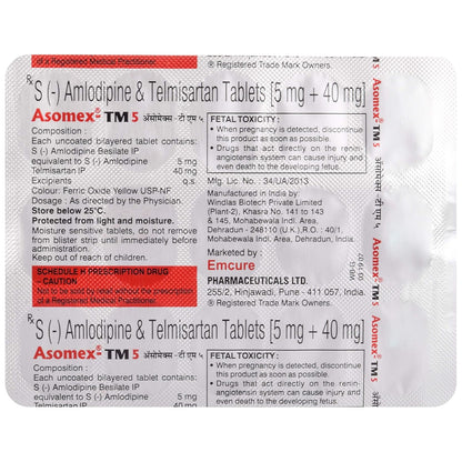 Asomex TM 5 - Strip of 15 Tablets