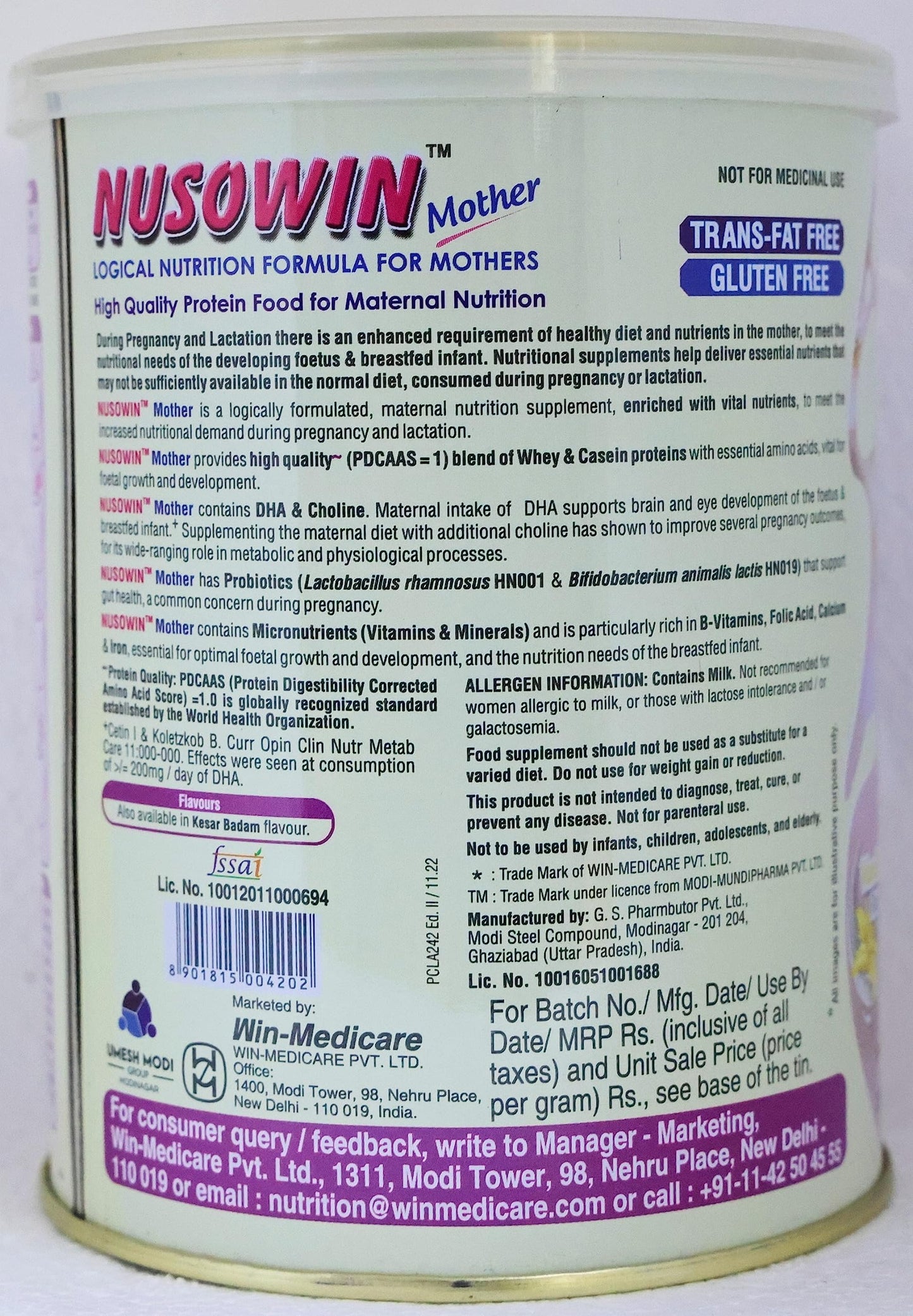 Nusowin Mother Vanilla - Pack of 200g Powder