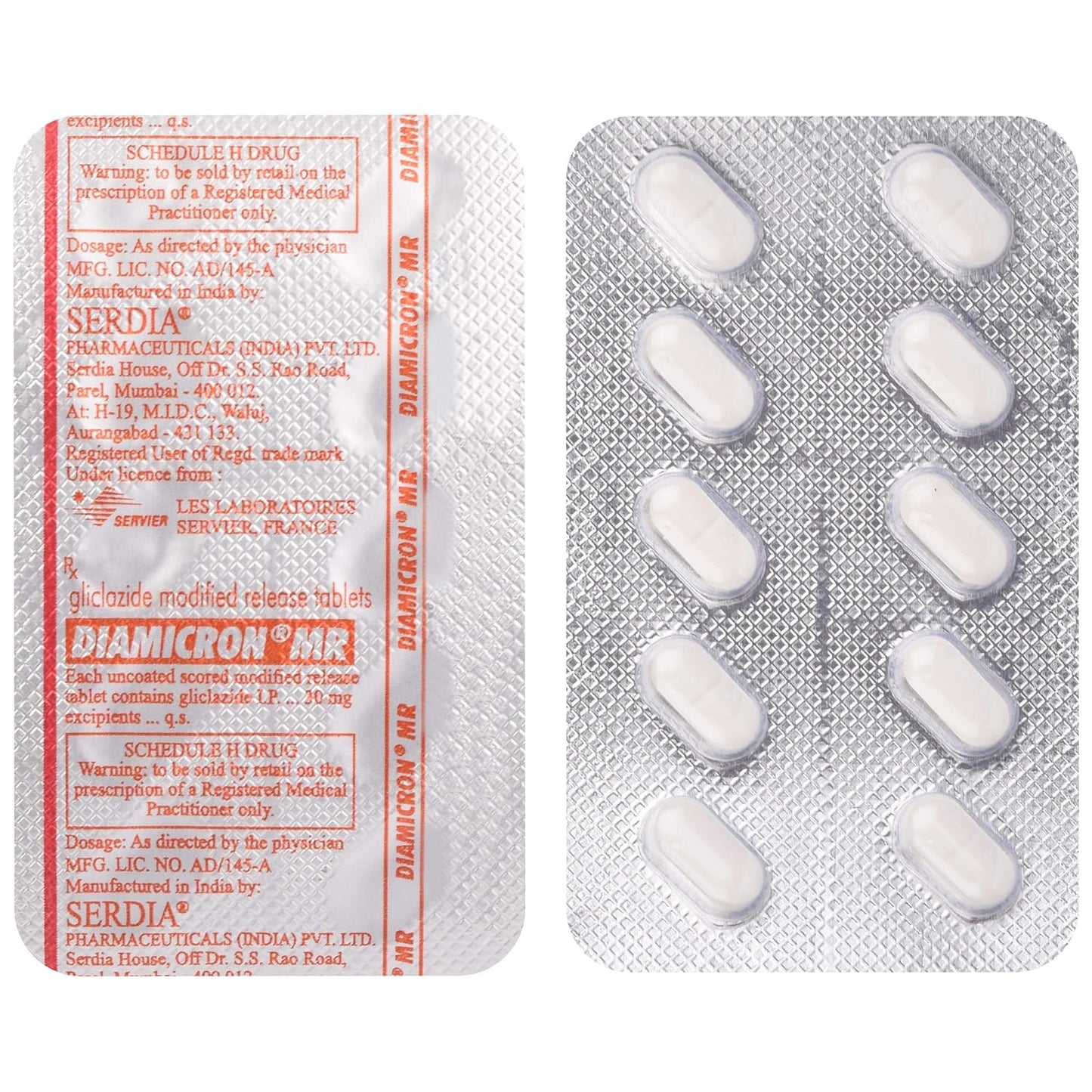 Diamicron MR - Strip of 10 Tablets