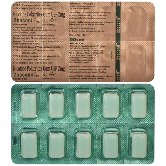 2Baconil 2mg Icy Mint - Strip of 10 Tablets