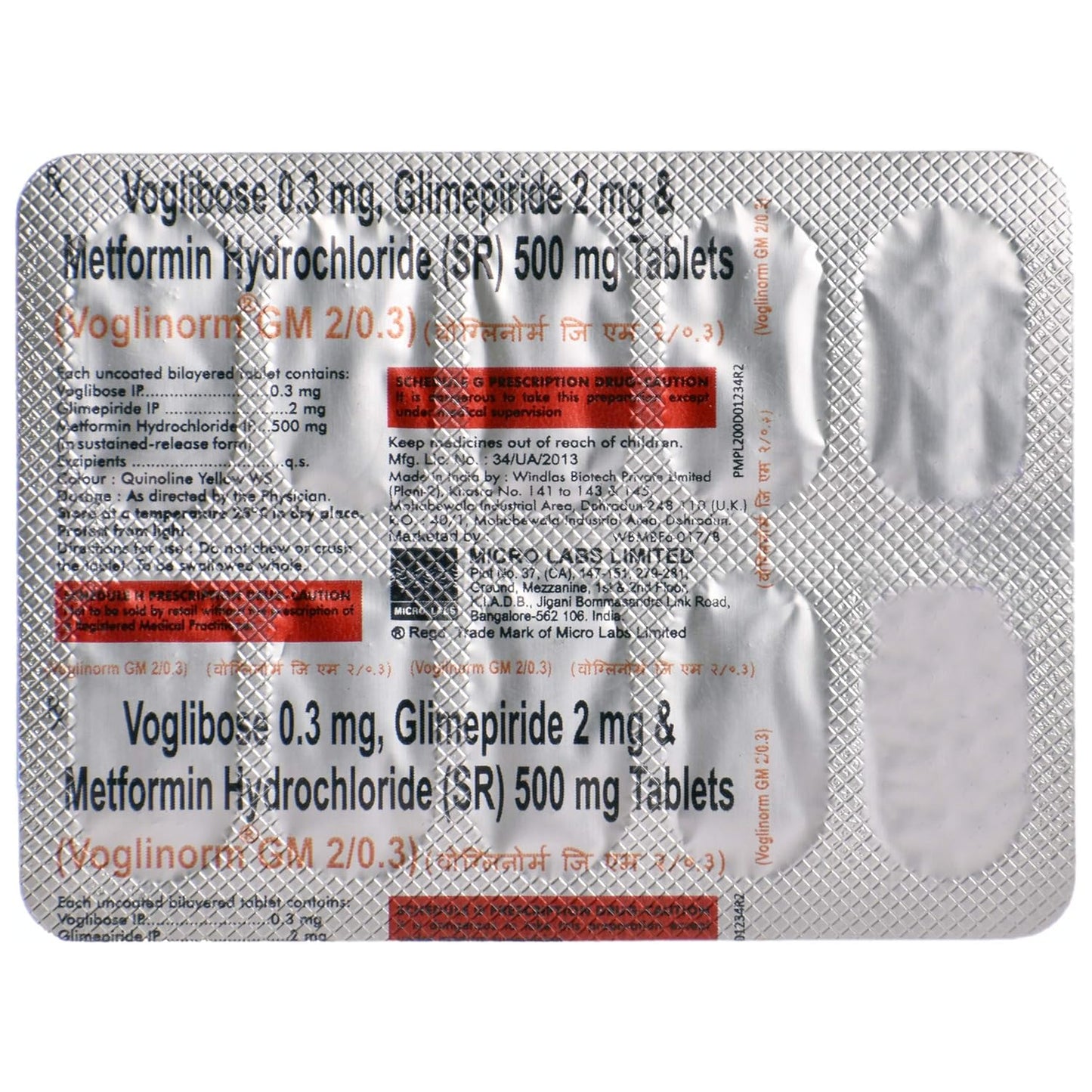 Voglinorm-GM 2/0.3 - Strip of 10 Tablets