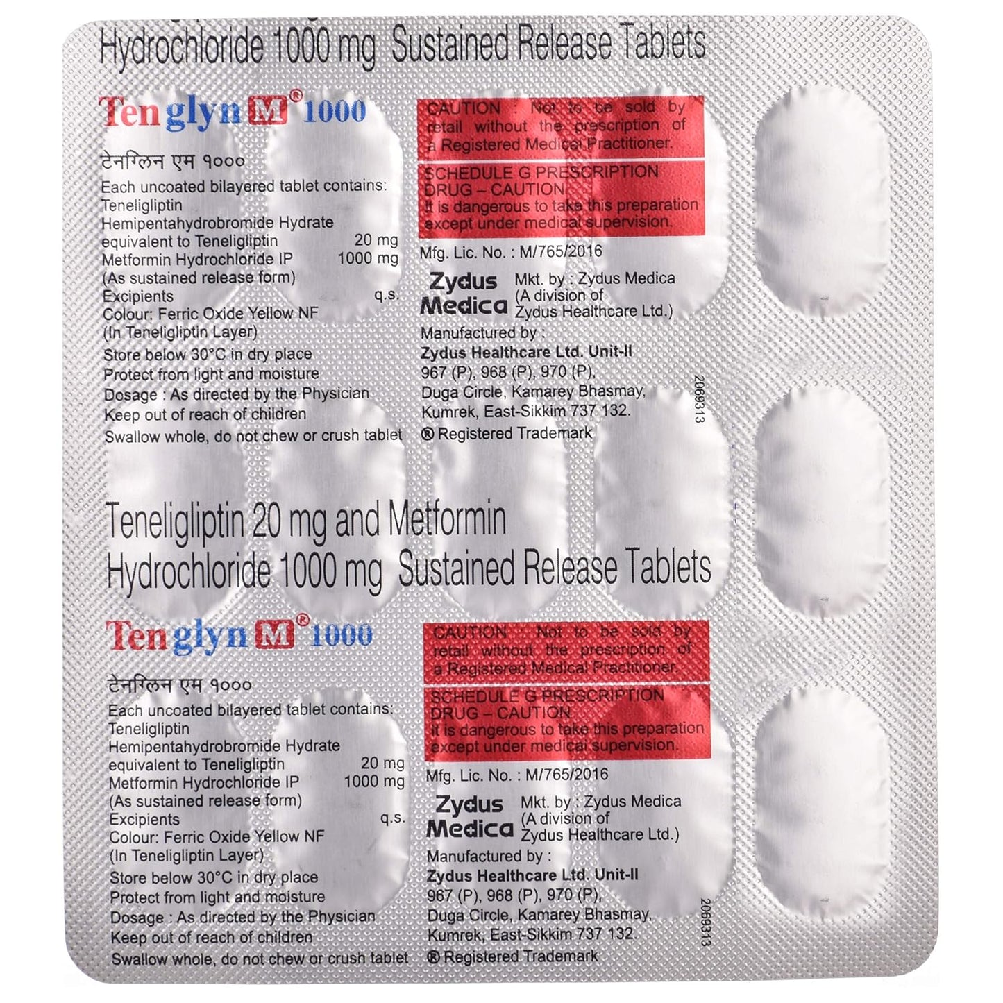 Tenglyn M 1000 - Strip of 15 Tablets