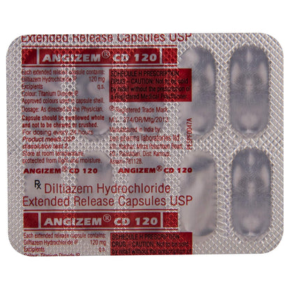 Angizem CD 120 - Strip of 10 Capsules