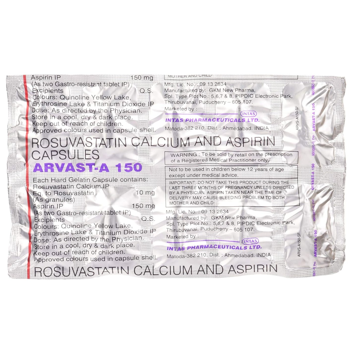 Arvast A 150 - Strip of 10 Capsules