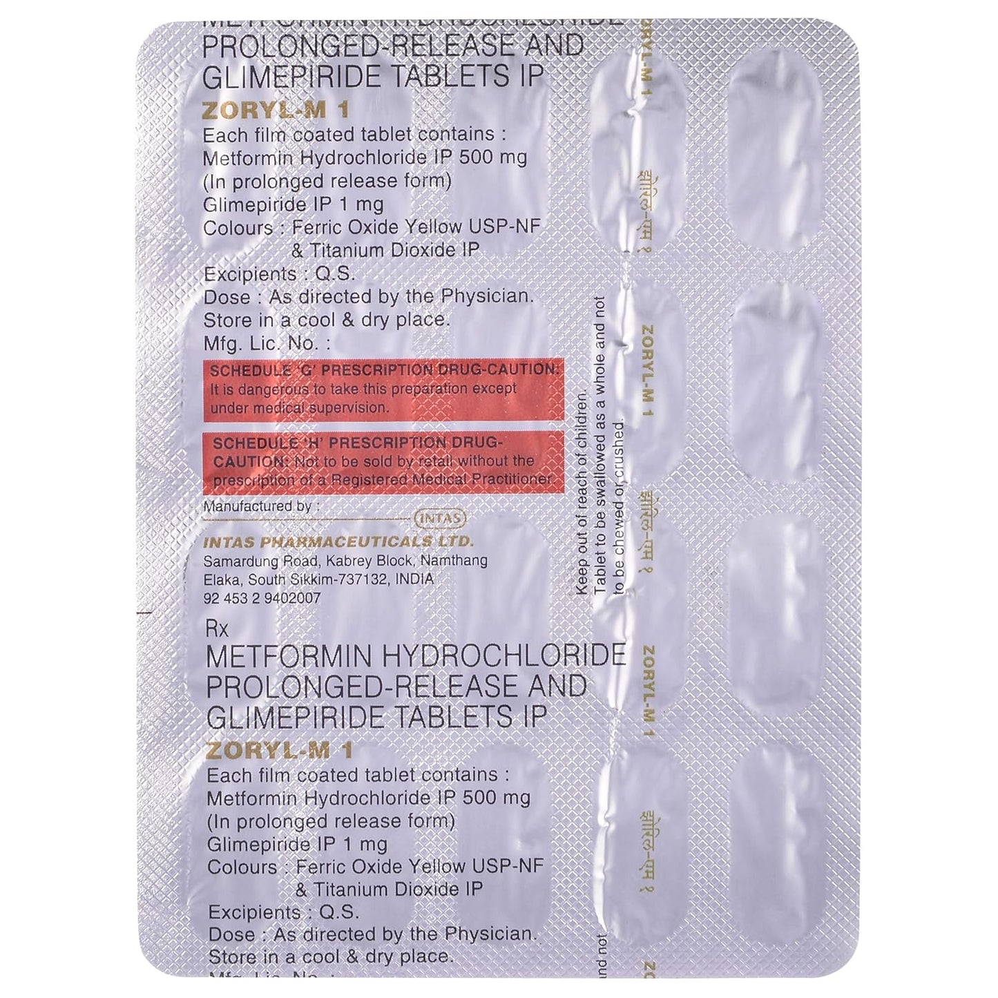 Zoryl-M 1 - Strip of 20 Tablets