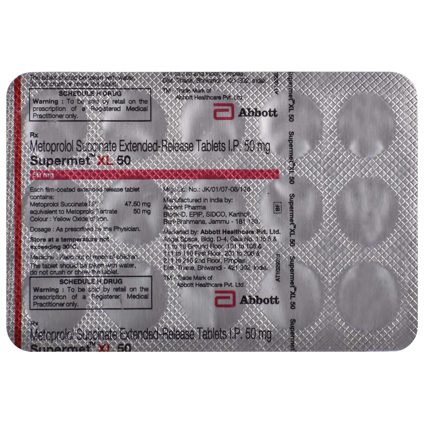 Supermet XL 50 - Strip of 15 Tablets