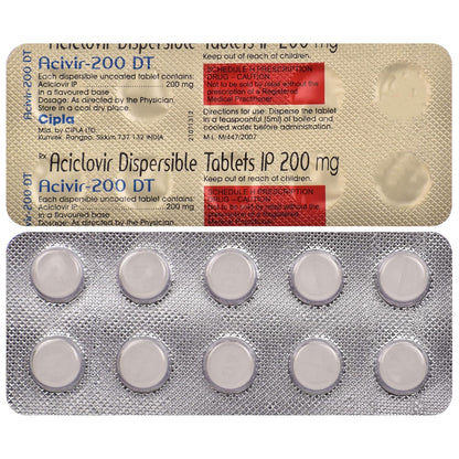 Acivir-200 DT - Strip of 10 Tablets